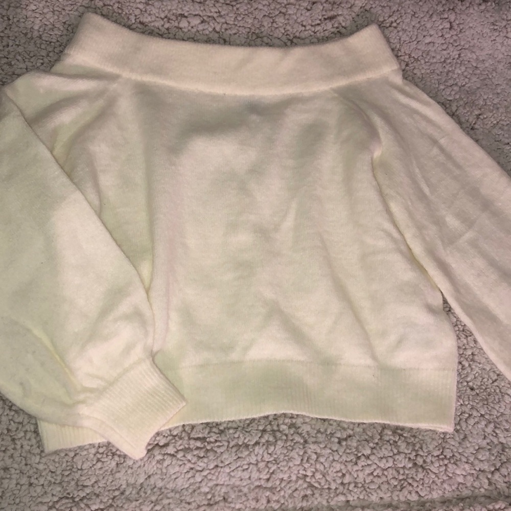 Knit off shoulder sweater